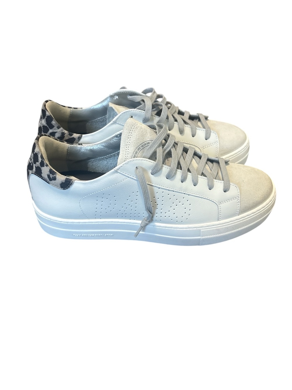 P448 Thea-W white Leopard Print Platform Low Top Sneaker Women’s Size 43